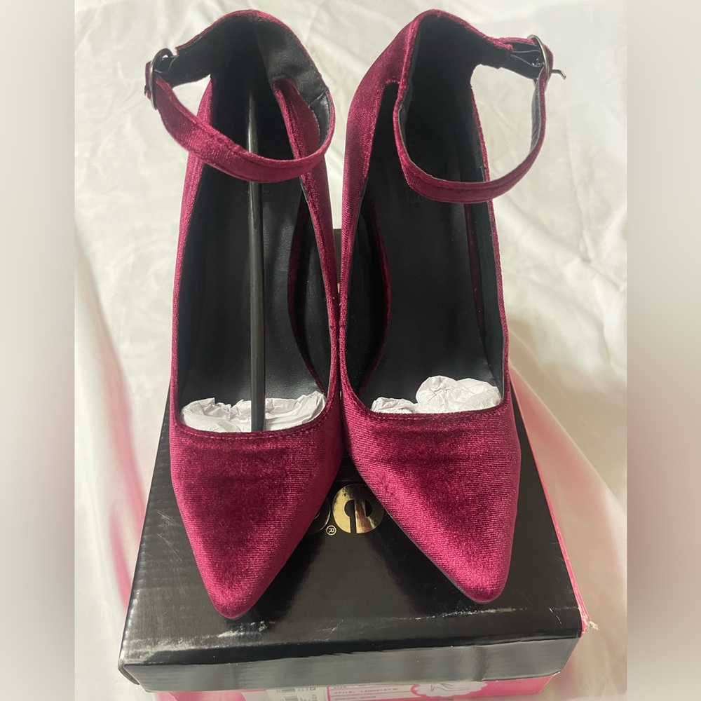 Charlotte Russe Velvet Maroon Heels